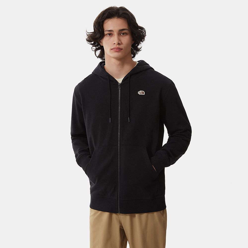 The North Face Hoodie Mens Australia - The North Face Scrap Graphic Zip-Up Black (OSG-913684)